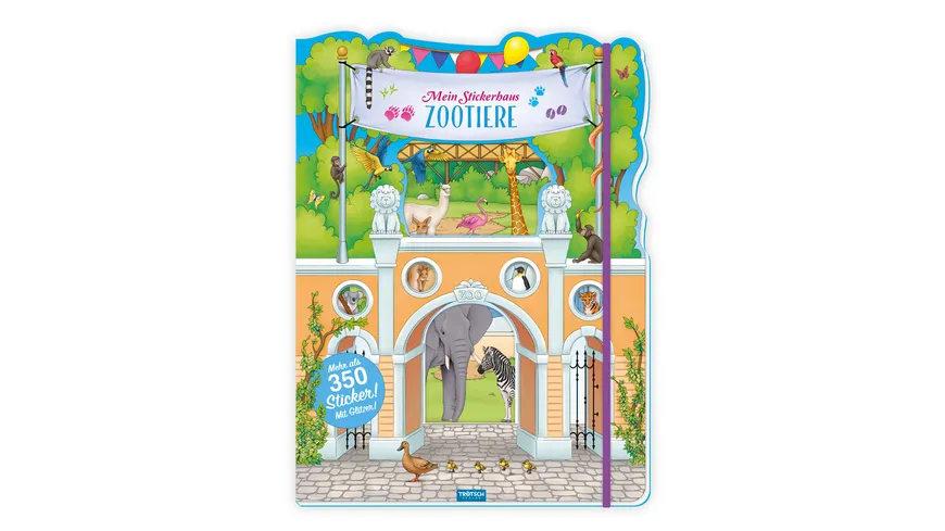 Trötsch Stickerbuch Mein Stickerhaus Zootiere - Stickerbuch Beschäftigungbuch