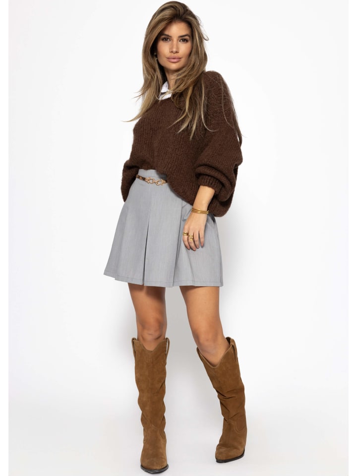 SASSYCLASSY Hosenrock mit Falten in Grau günstig kaufen