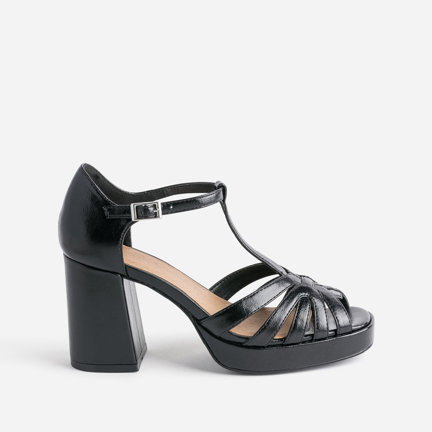 Sandale noire à talon