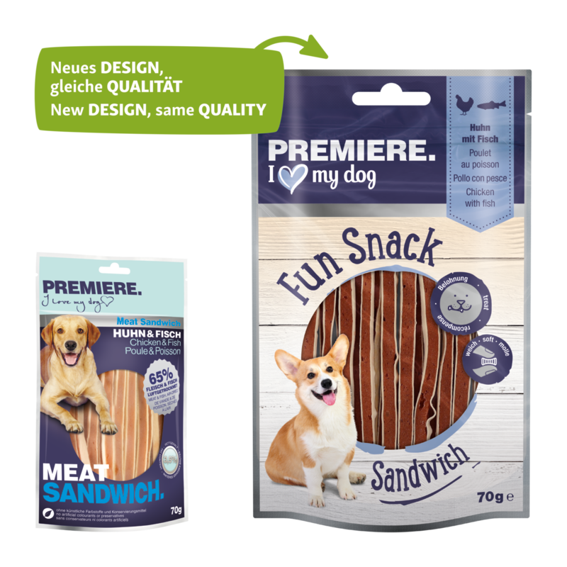 PREMIERE Snacks PREMIERE Fun Snack Sandwich Huhn mit Fisch 70 g