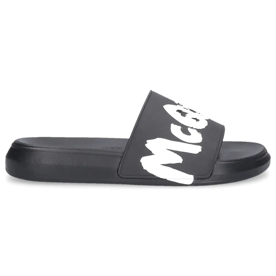 Alexander McQueen - Badeschuhe SLIDER GRAFFITI Kautschuk - schwarz