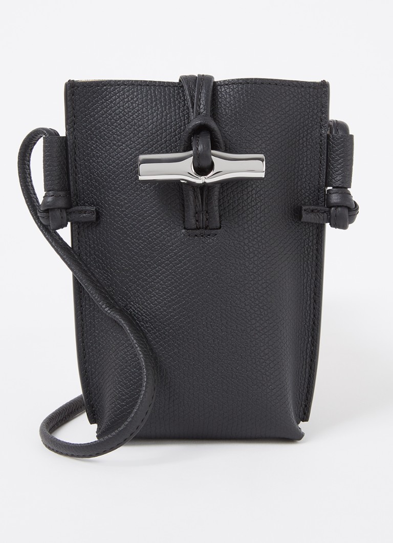 Longchamp Roseau leather crossbody phone case