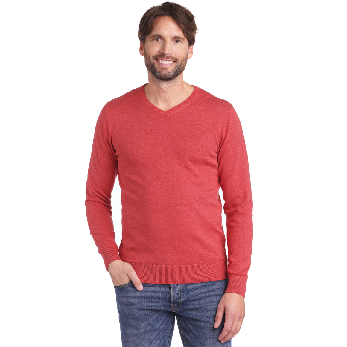 Herren Feinstrickpullover mit V-Ausschnitt