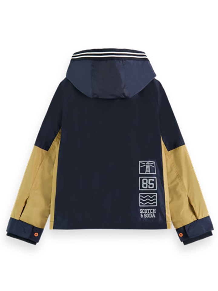 Scotch & Soda Regenjacke in Dunkelblau/ Beige günstig kaufen