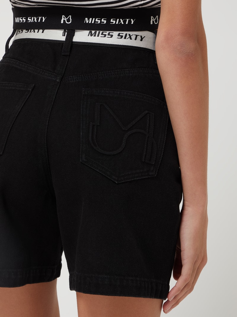 Shorts mit Logo-Bund in schwarz