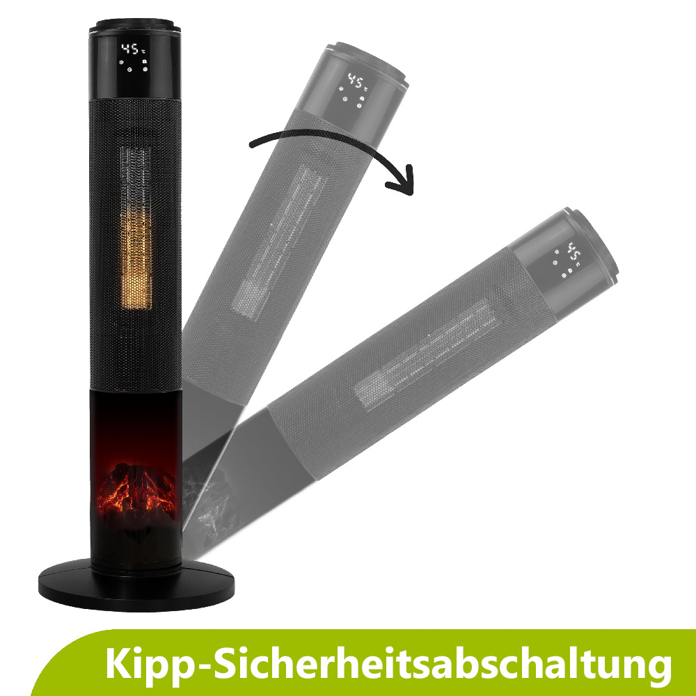 TroniTechnik Turm-Keramikheizer 2kW TT-KH-073 mit Kaminfunktion
