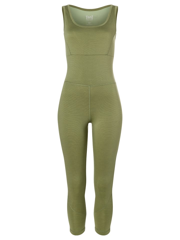 super.natural Merino Einteiler W LIQUID FLOW OVERALL in hellkhaki günstig kaufen