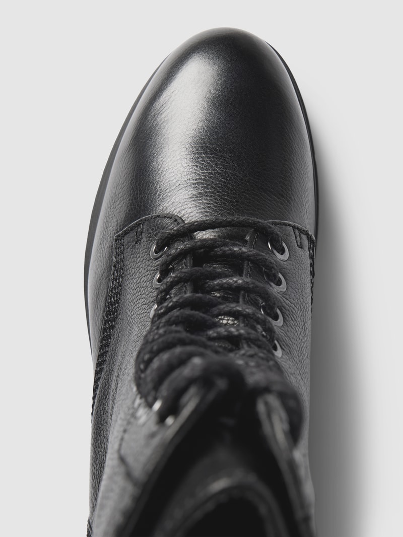 Boots aus Leder mit Schnürung in schwarz