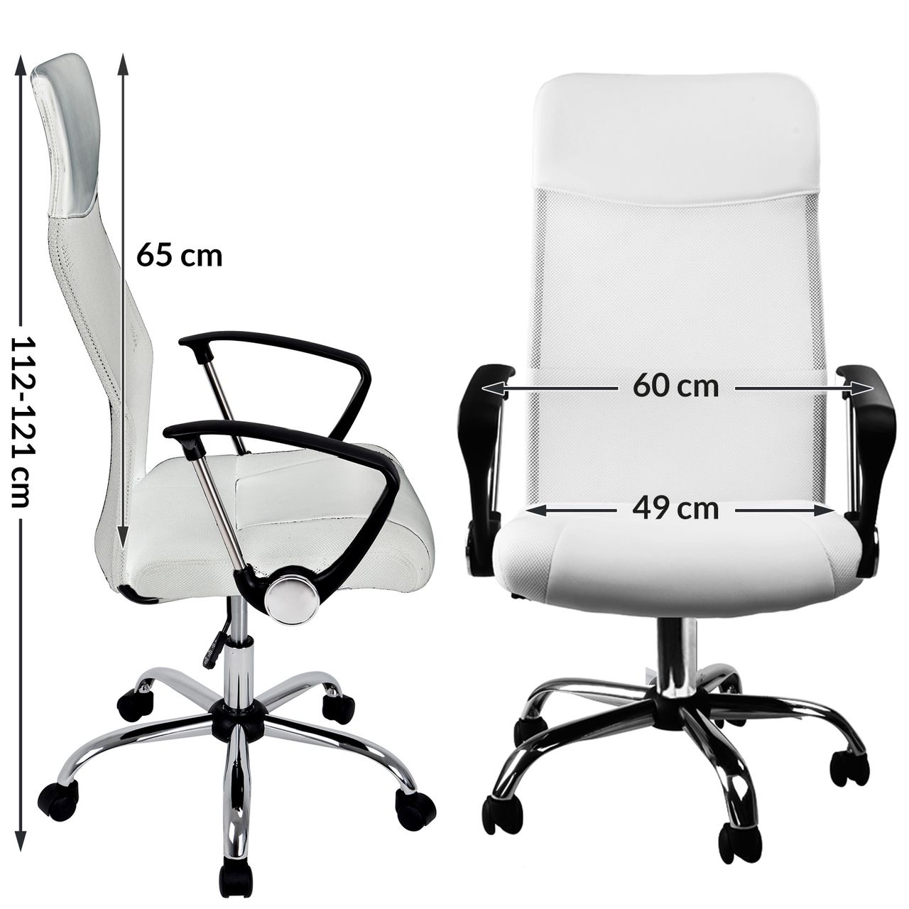 Casaria Deuba Bürostuhl mit Netz weiß