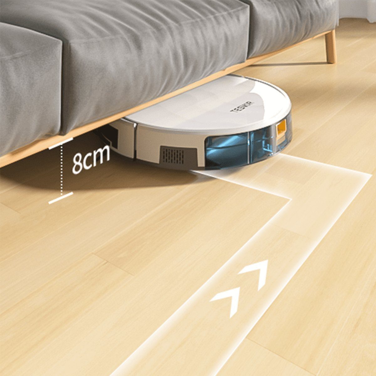 Tesvor Saugroboter M2 Saugroboter Roboter staubsauger 6000pa mit wischfunktion, Mit Staubbox beutellos,6000Pa