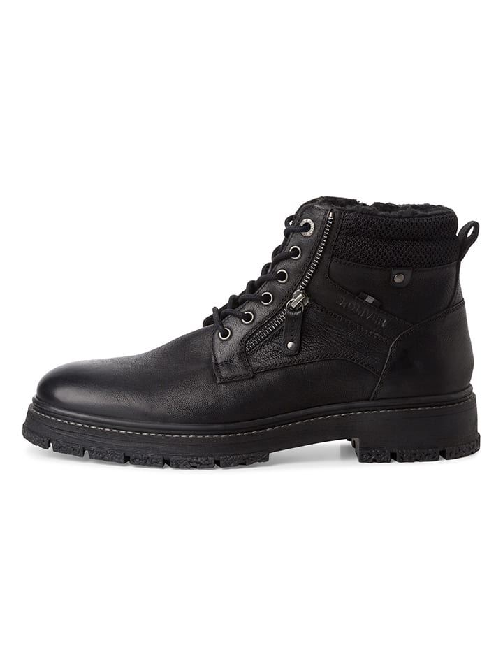 s.Oliver Leder-Boots in Schwarz günstig kaufen