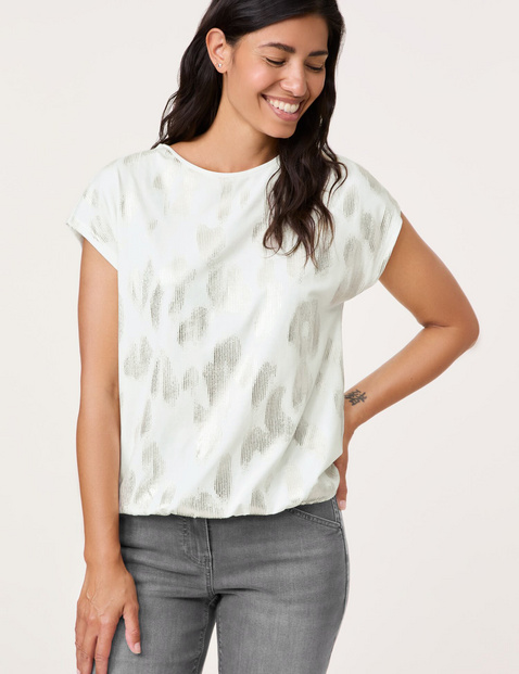 Kurzarmshirt mit schimmerndem Print