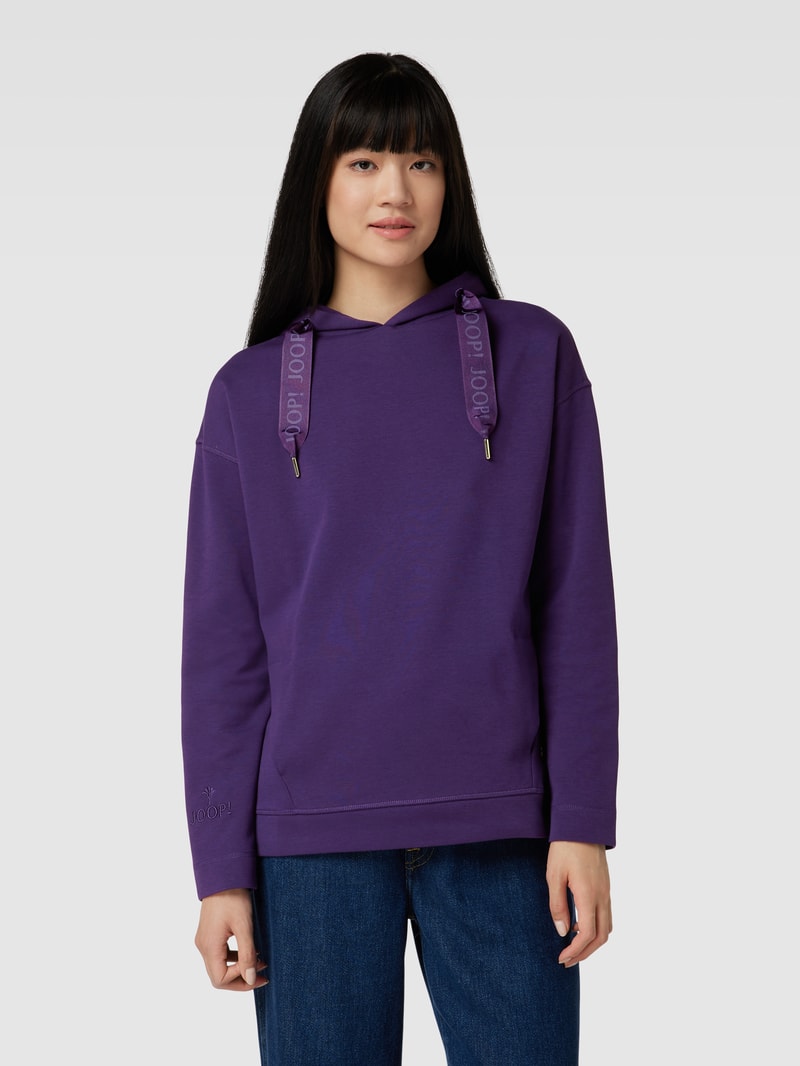 Hoodie mit Label-Details in lila