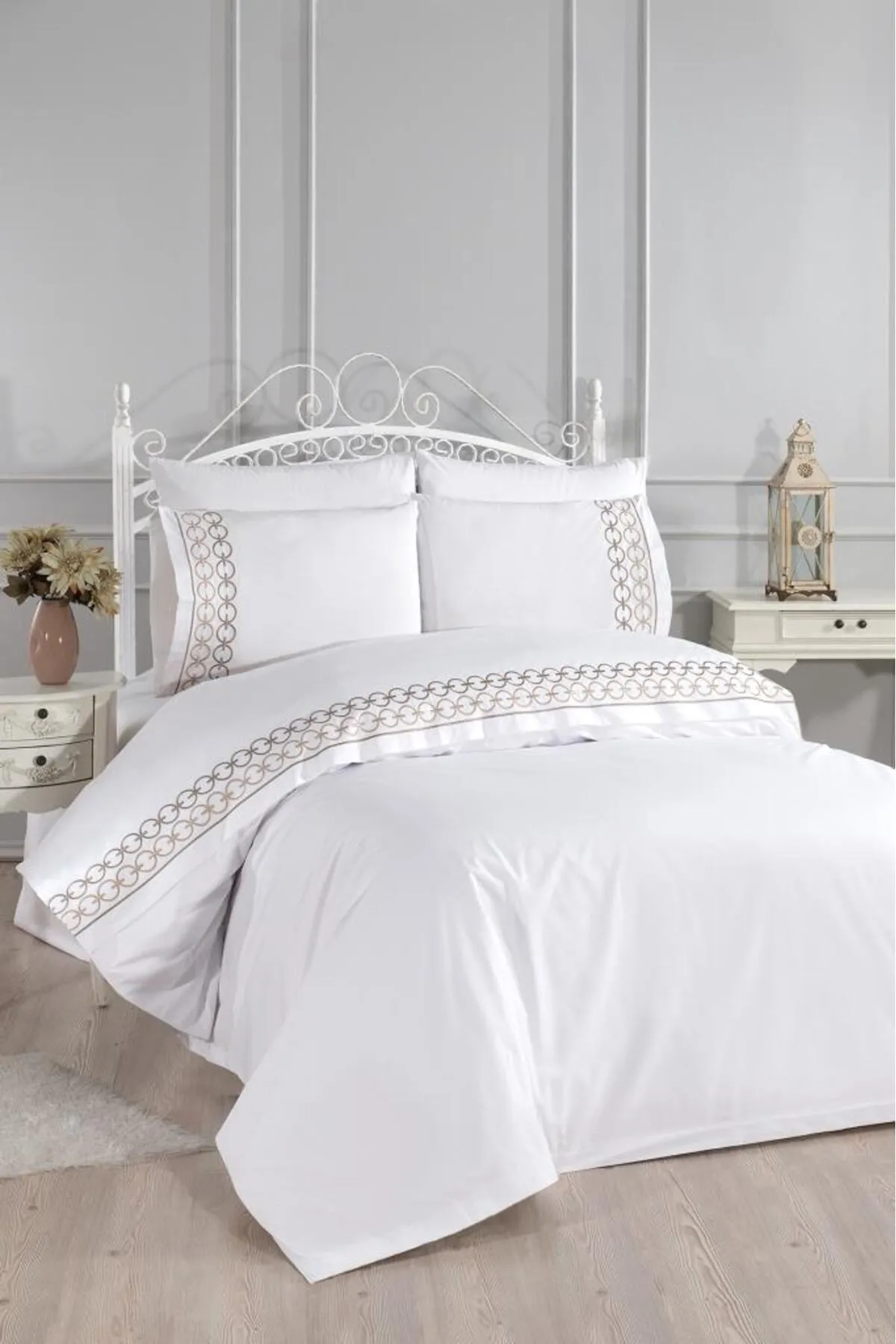Çeyiz Diyarı  Bettwäsche Doppelbett - Beige - Gestreift