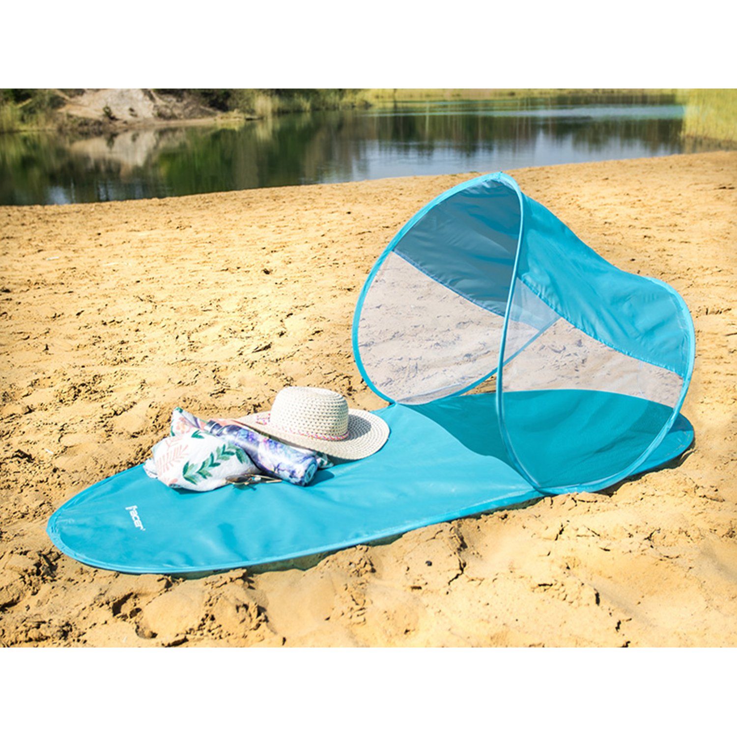 Tracer Strandmuschel, Personen: 1, Strandmatte mit neigbarem Sonnenschutzdach; 145x70cm