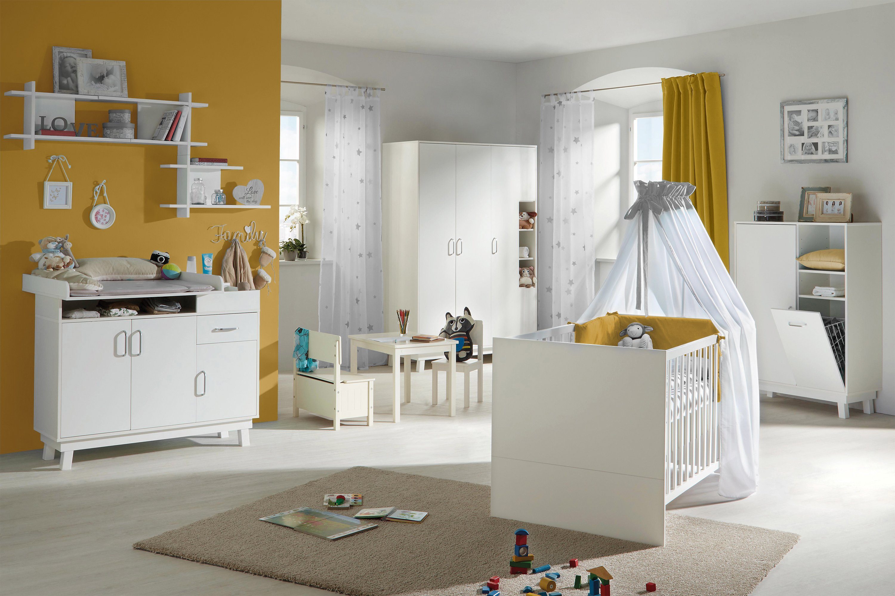 roba® Kinderkleiderschrank Nordic, weiß 3-türig; Made in Europe