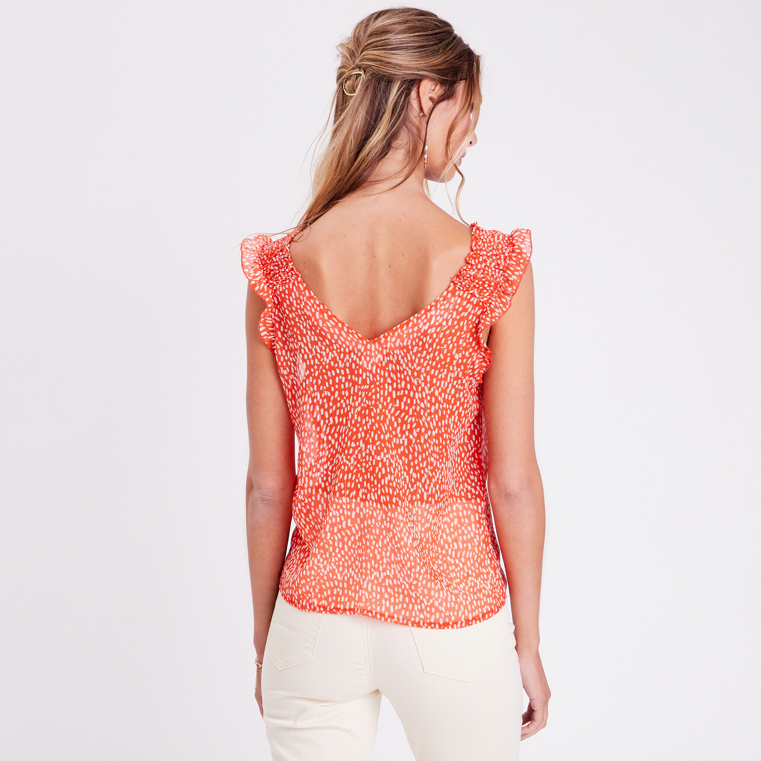 Blouse sans manches rouge femme | Cache Cache