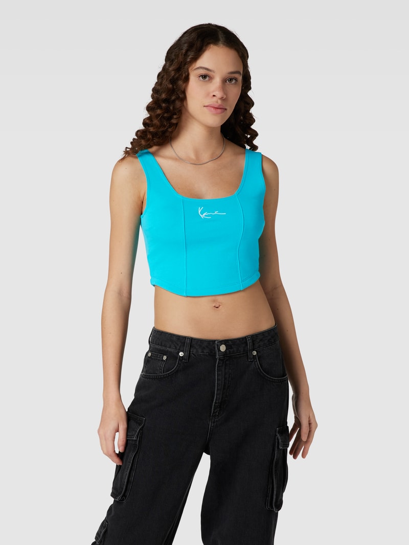 Crop Top mit Label-Stitching - P&C x Karl Kani in tuerkis