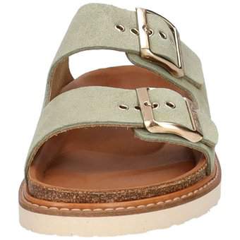 Genuins Hawaii Velour Pantolette in grün