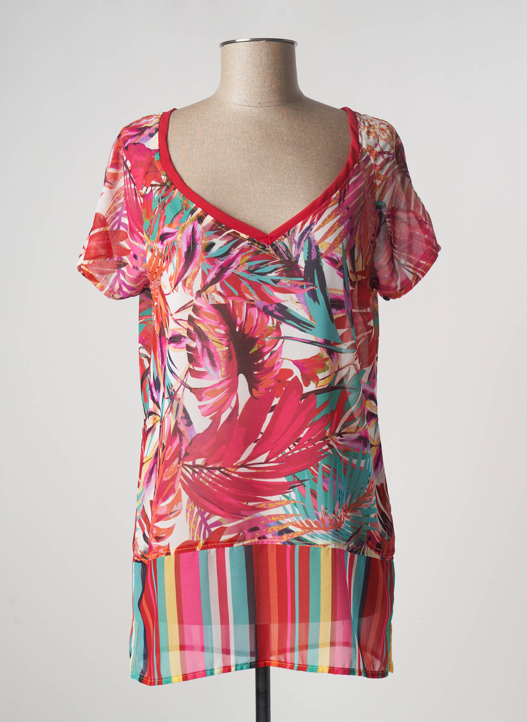 Paul Brial Tuniquemanchecourte Femme couleur rouge