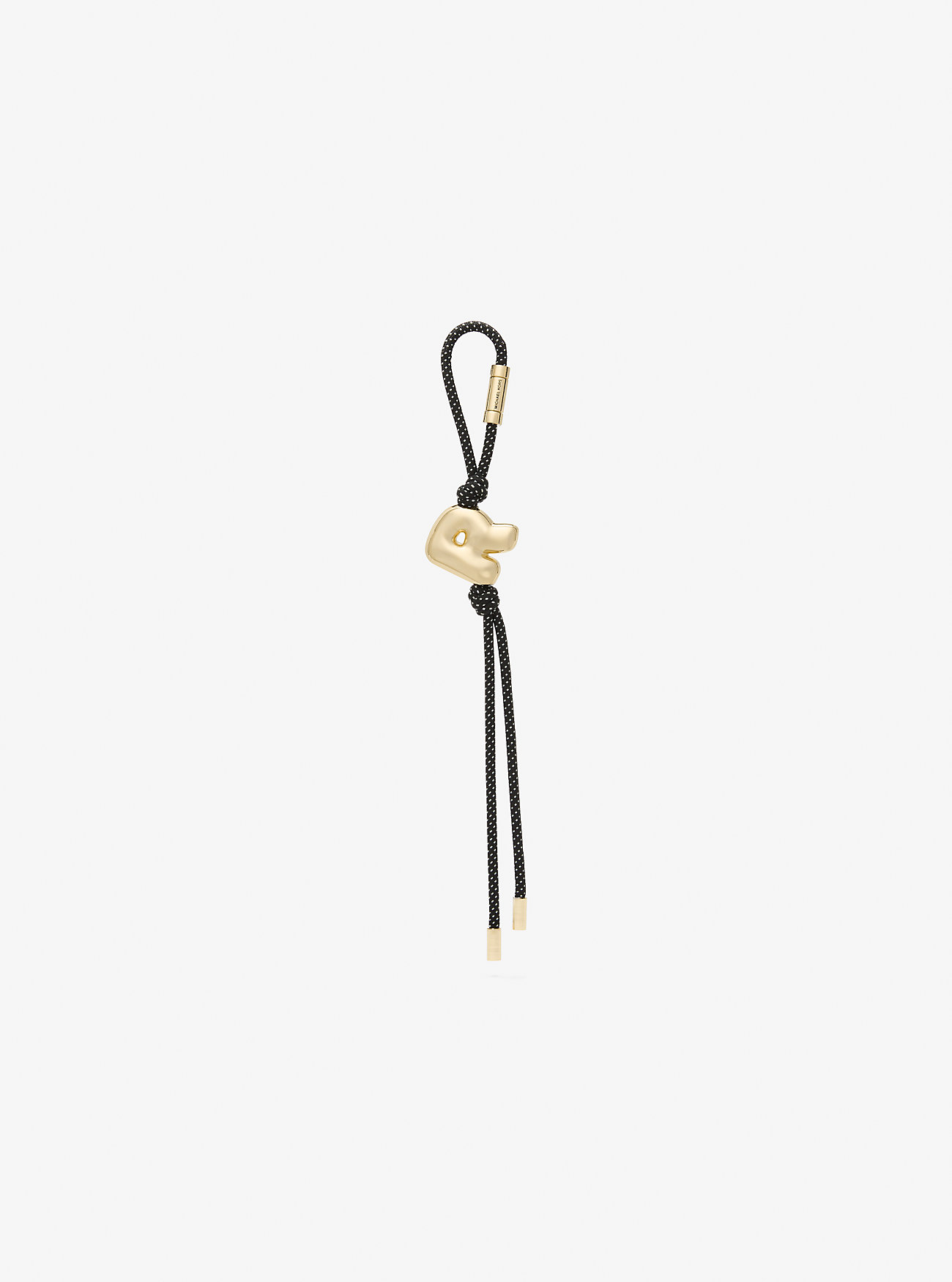 Initial Gold-Tone and Speckled Cord Bag Charm - 18K GOLD