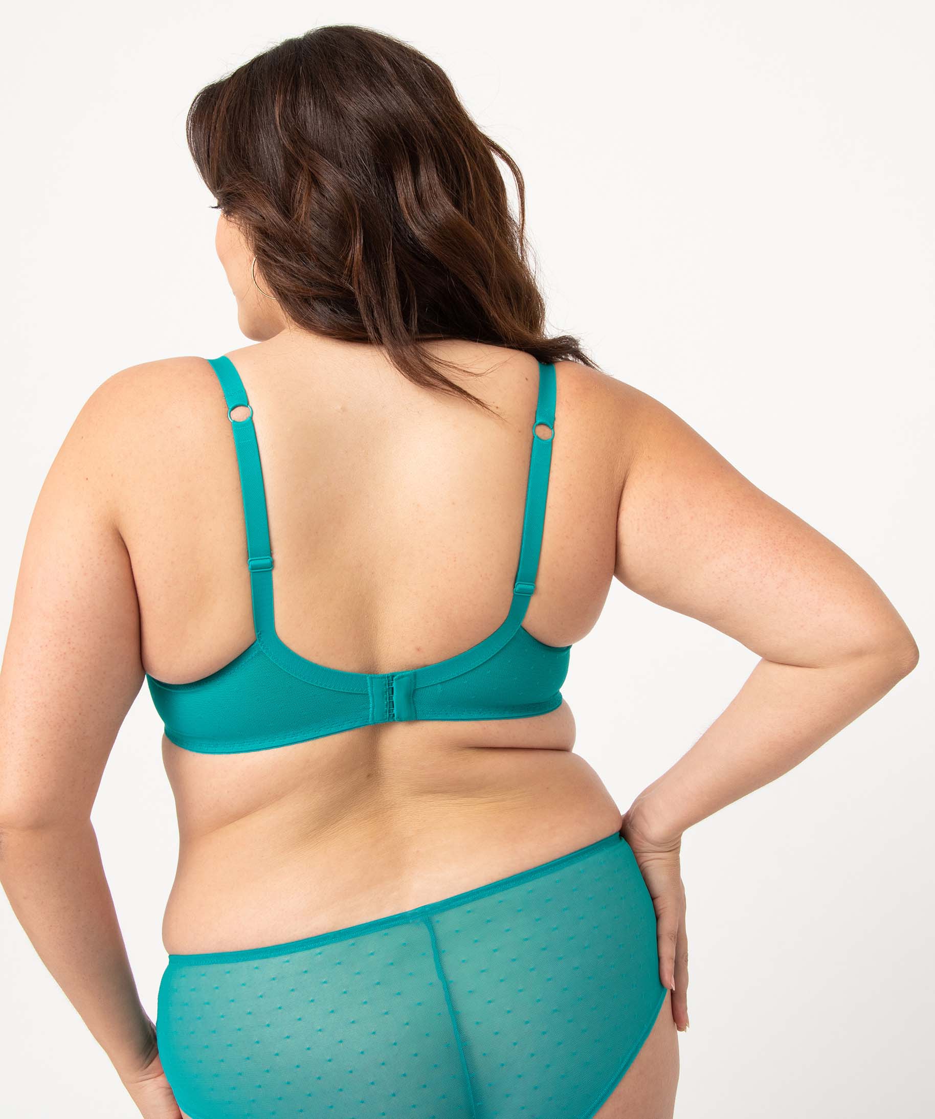 Soutien-gorge emboitant grande taille à armatures en dentelle vert | GEMO