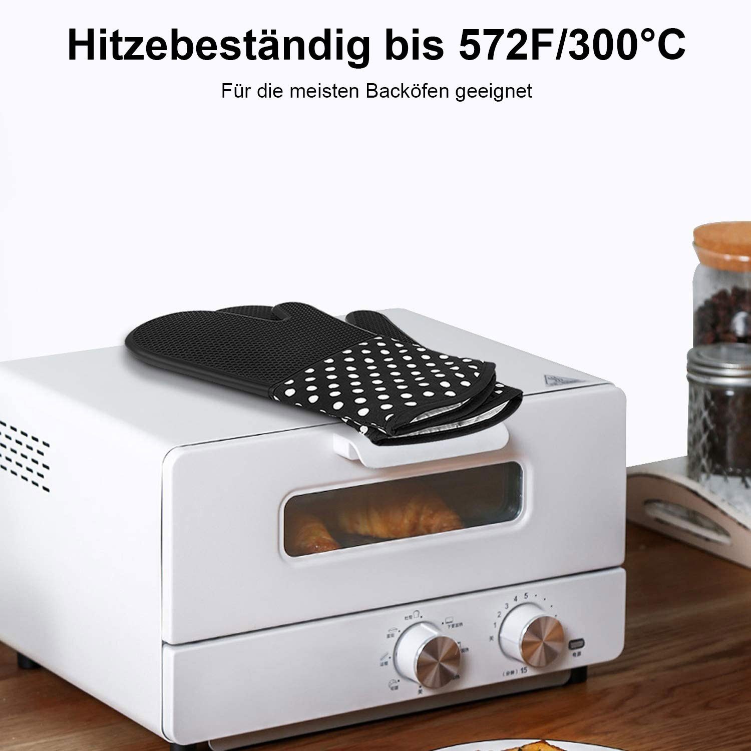 TOPMELON Topfhandschuhe 1 Paar Silikon Topfhandschuhe Küchen Ofenhandschuhe