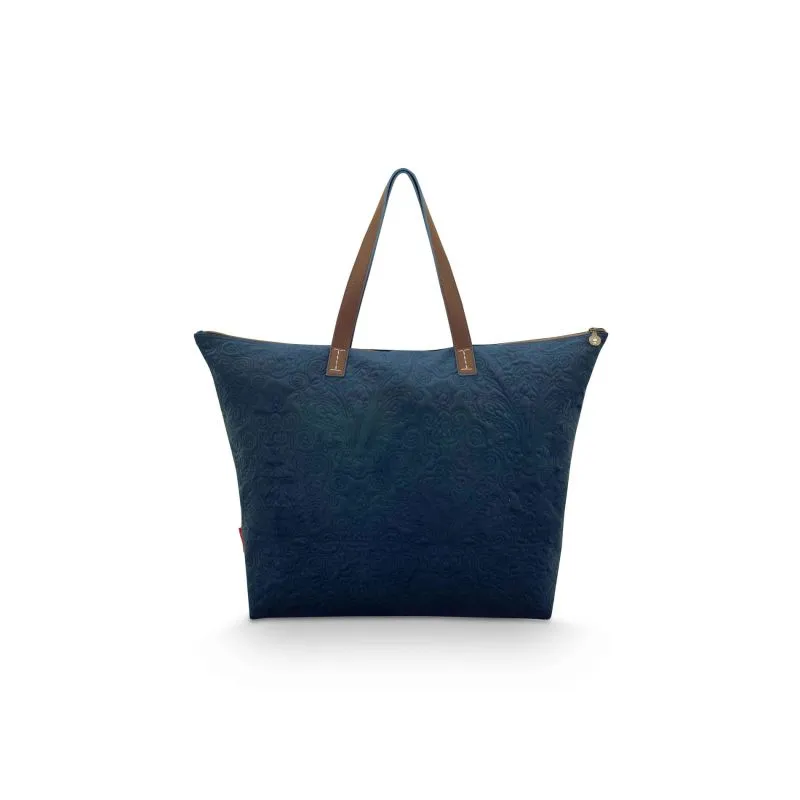 Pip Studio Tote Bag Velvet Quiltey Days - Blue