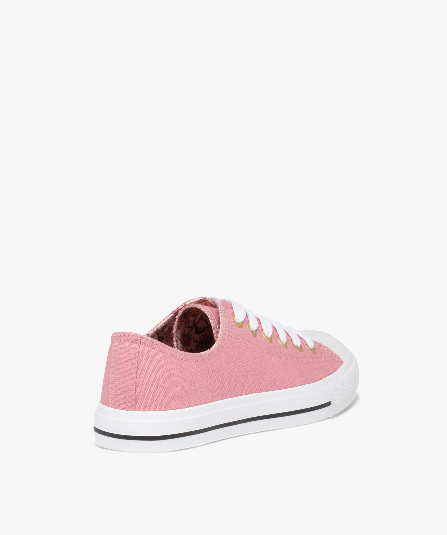 Baskets femme en toile unie et bout renforcé rose | GEMO