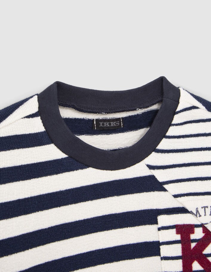 T-shirt marinière marine découpe asymétrique garçon