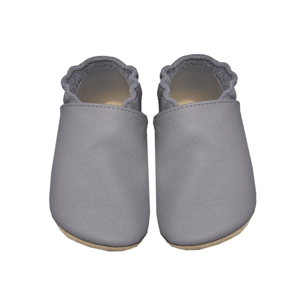 baBice Plain Dark Grey dunkelgraue Krabbelschuhe