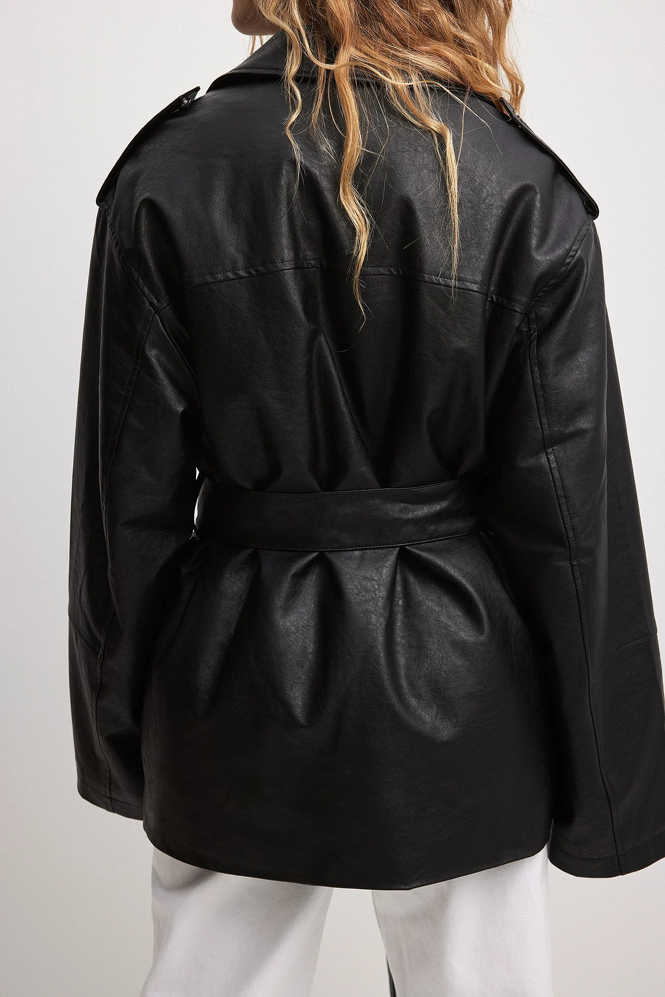 Übergroße PU-Jacke