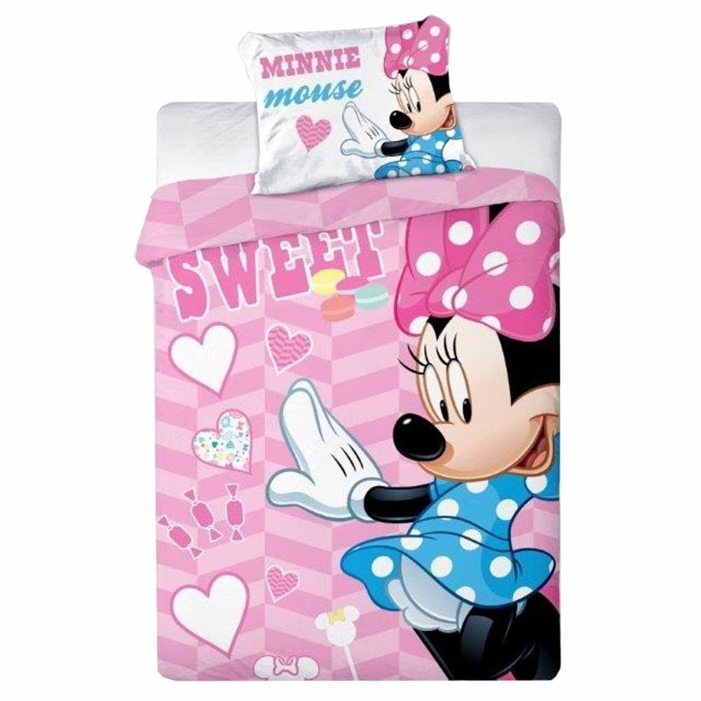Kinderbettwäsche Bettwäsche Sweet Minnie Maus Mouse Garnitur Baumwolle 100 x 135 cm,  Minnie Mouse, 2 teilig