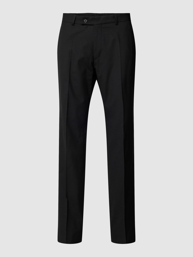 Chino mit Bundfalten in schwarz