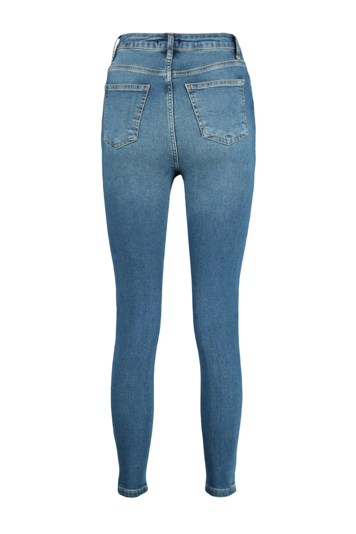 Trendyol Collection  Dunkelblaue Skinny-Jeans mit superhoher Taille TWOSS22JE0560