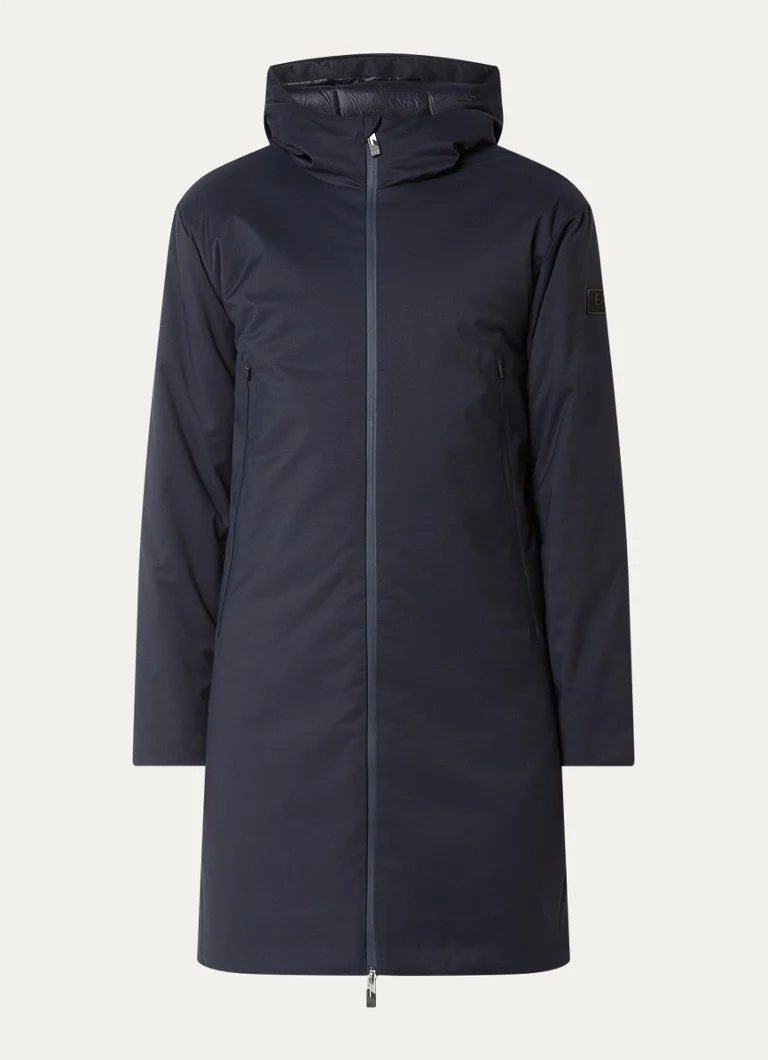 Emporio Armani Caban polsterēta vējjaka ar rāvējslēdzēja kabatām un kapuci
