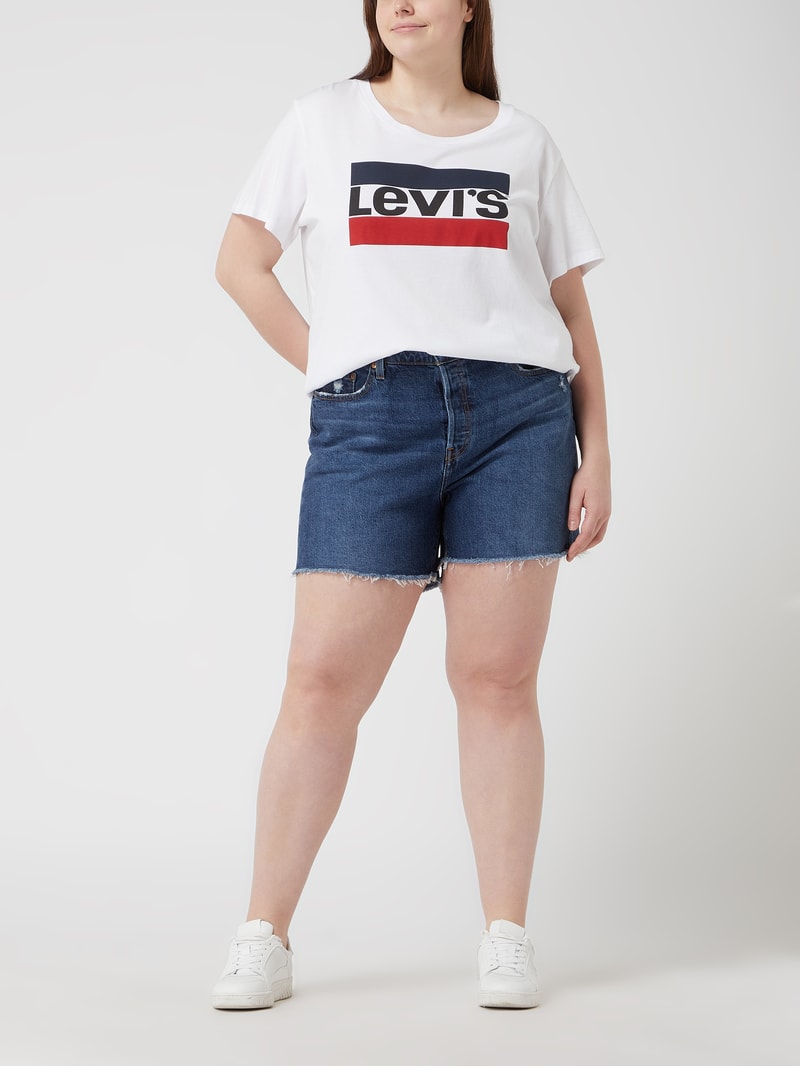 PLUS SIZE High Rise Jeansshorts mit Stretch-Anteil Modell '501™' in jeans