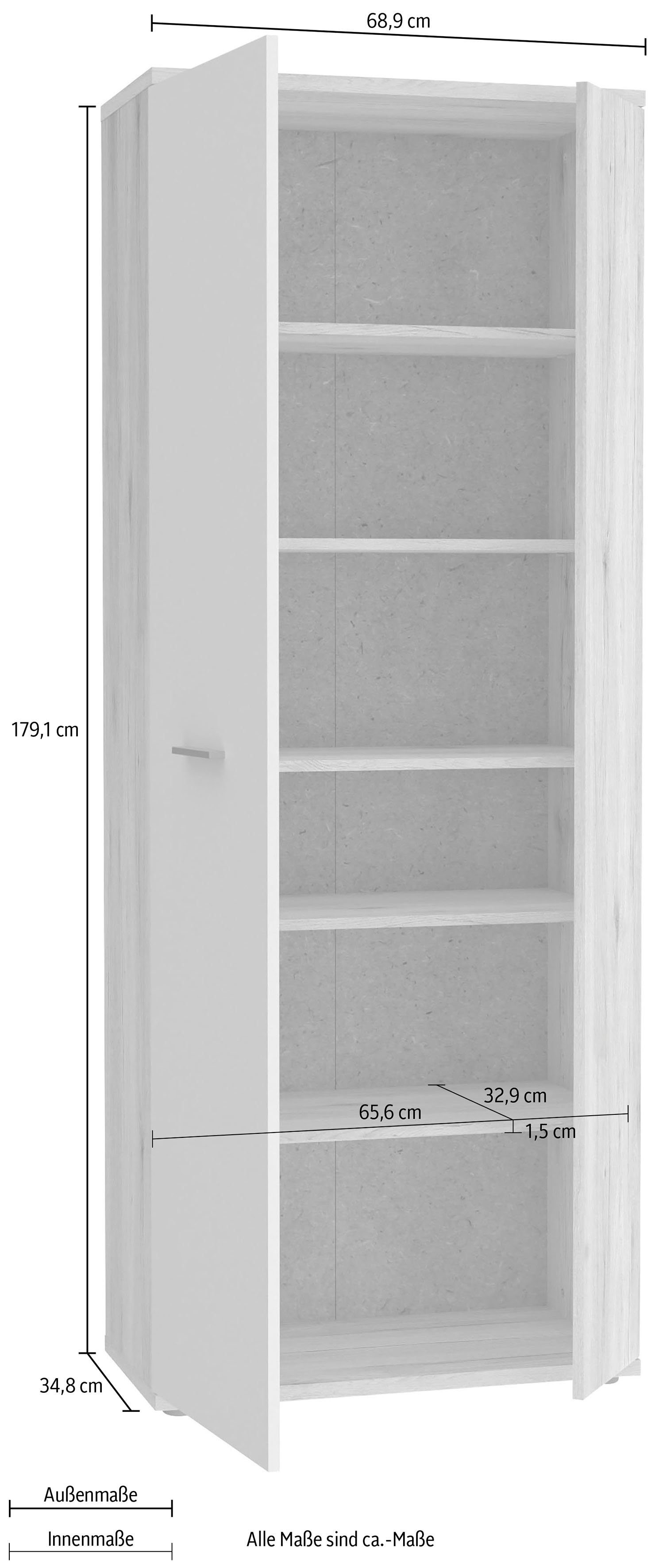 FORTE Schuhschrank Netty Höhe ca, 179 cm