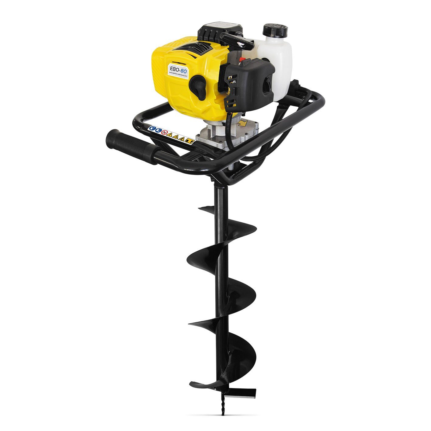BAMATO Erdbohrer EBO-80, 2,3 kW, max. 9600 U/min, (1-tlg), stufenlose Bohrerdrehzahl, inkl. 3 Bohrer, gummierte Griffe