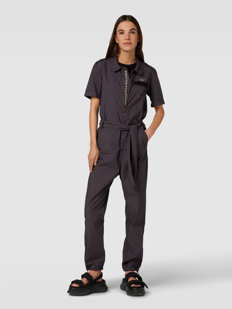 Jumpsuit mit Schulterklappen Modell 'Flightcaptain' in anthrazit
