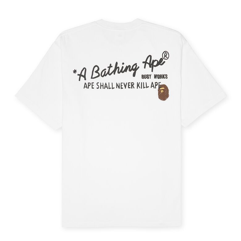 A Bathing Ape Hand Draw BAPE Tee white