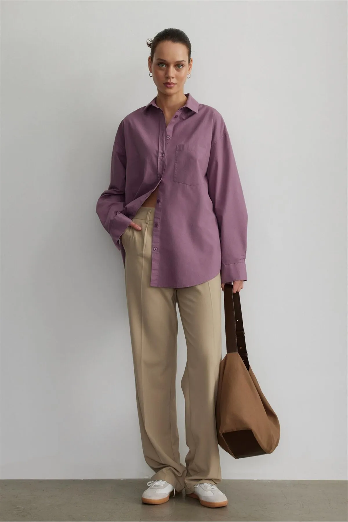 Suud Collection  Braune Canvas-Korbtasche