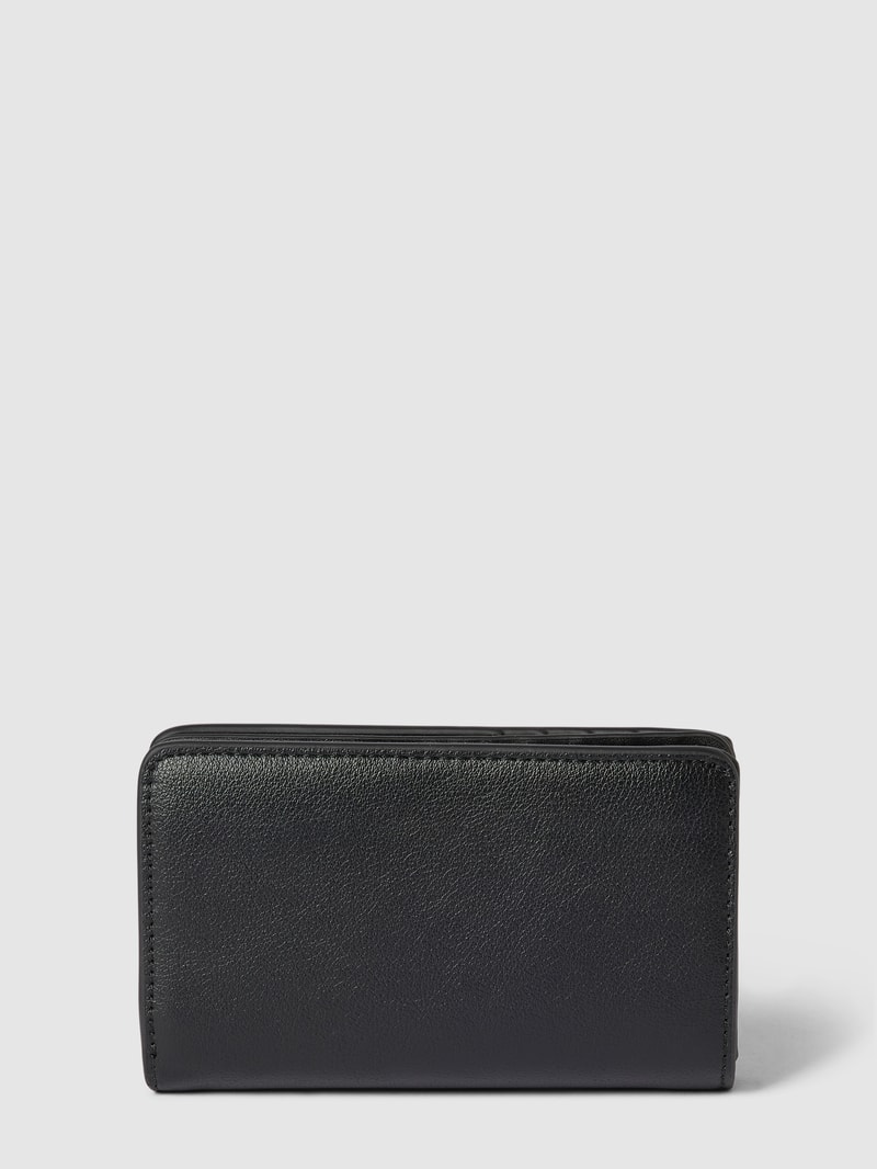 Portemonnaie mit Label-Detail Modell 'FRENCH' in schwarz