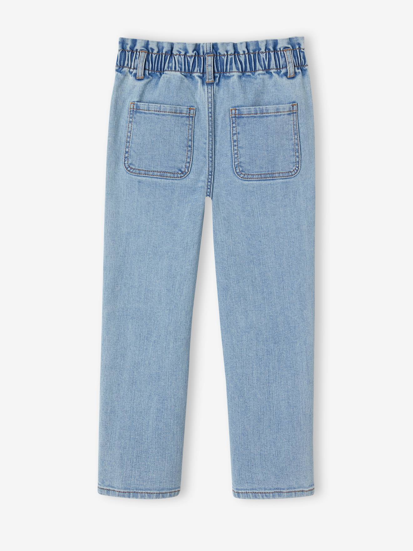 Vertbaudet Die UNVERWÜSTLICHE, robuste Mädchen Paperbag-Jeans - double stone