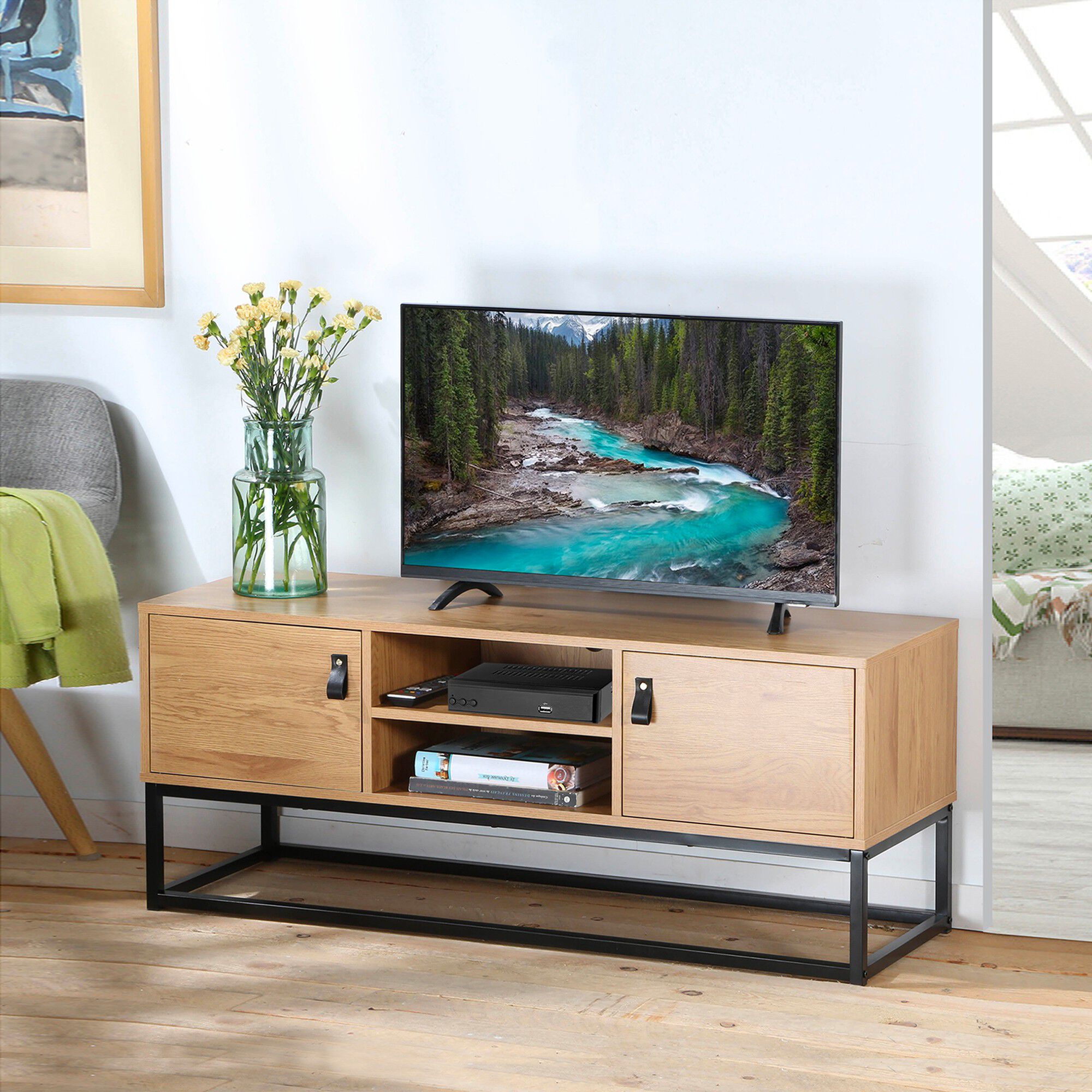 Meuble TV STOCKIES style industriel – 2 portes