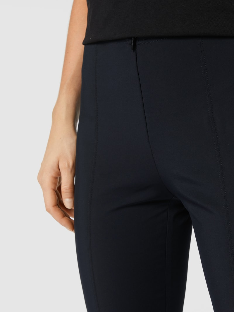 Stretchhose mit Reißverschluss in schwarz