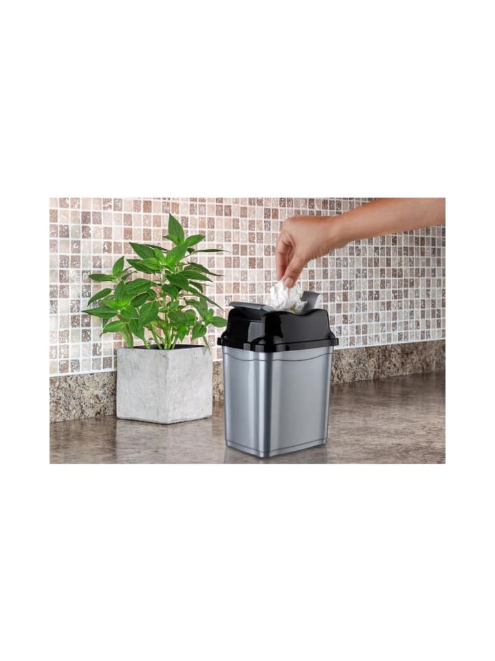 COFI 1453 Moderner Abfalleimer / Mülleimer mit praktischem Push-Deckel in Grau günstig kaufen 2 L
