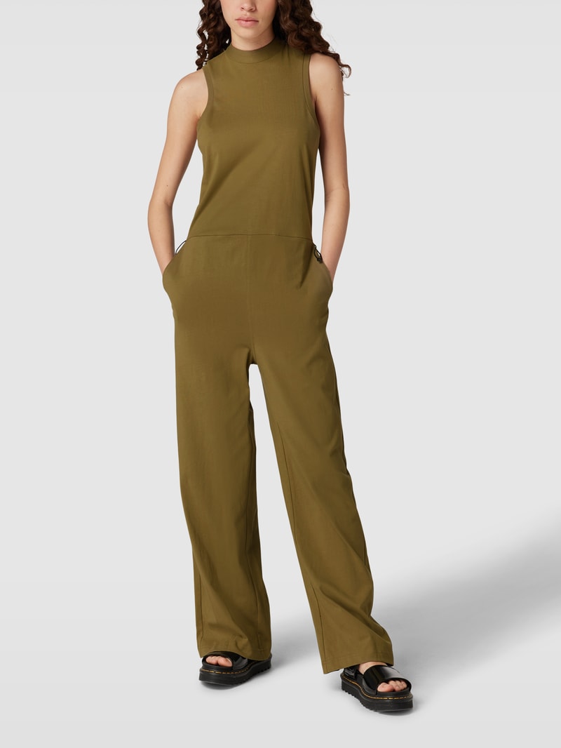 Jumpsuit mit elastischem Bund in olivgrün