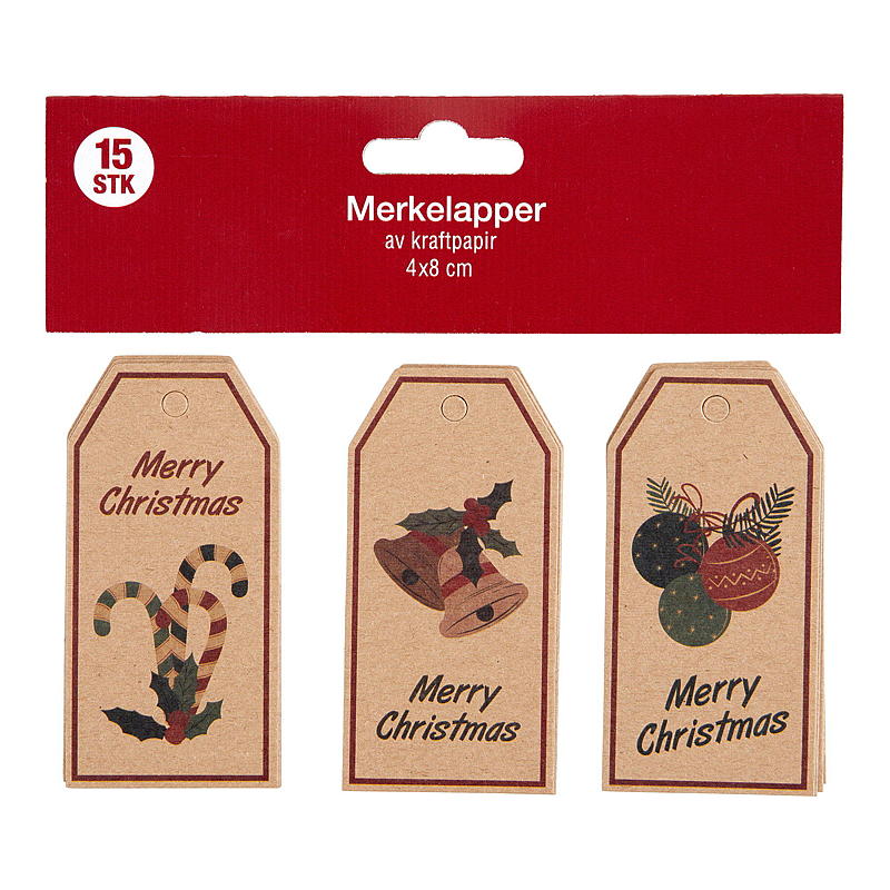 Home Gavemerkelapp 15 stk kraft