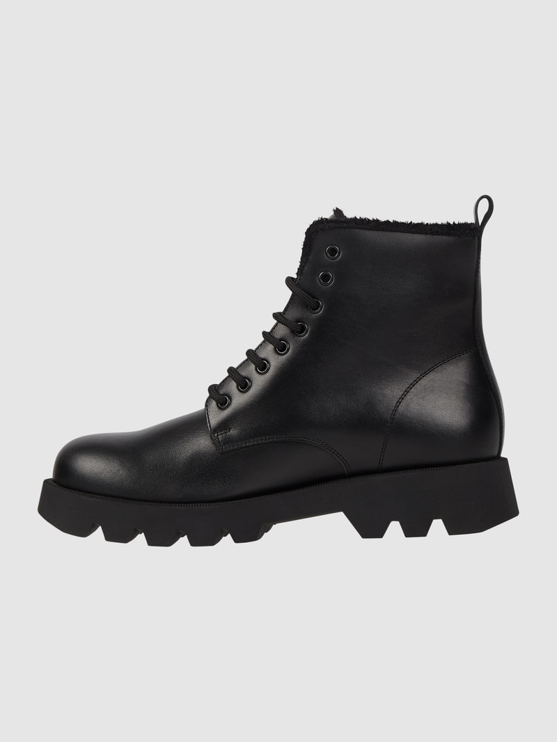 Boots aus Leder in schwarz